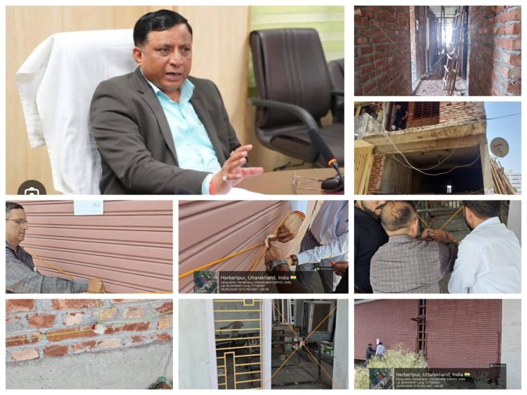 मसूरी विकास प्राधिकरण के उपाध्यक्ष बंशीधर तिवारी के दिशा-निर्देश में गुरु कृपा फाउंडेशन द्वारा निर्मित बहुमंजिला अवैध भवन सील