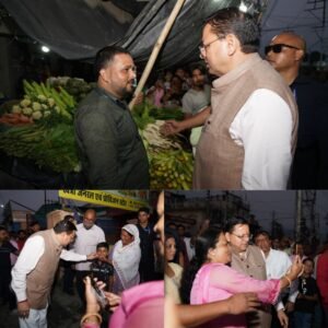 मुख्यमंत्री धामी को देखने उमड़े लोग, सीएम धामी ने प्रोटोकॉल से उतरकर आमजन के बीच पहुंचकर साझा की आत्मीयता
